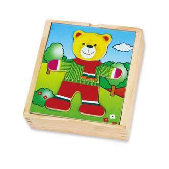 Kid#39;oh Trælegetøj påklædnings bamse dreng