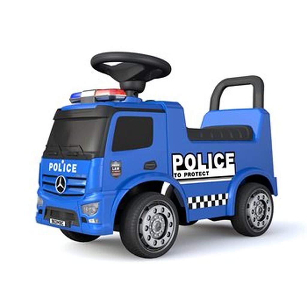 Mercedes Antos politi gåbil med sirener og udrykningslys.