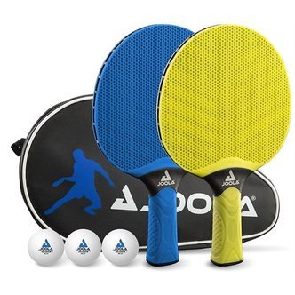 JOOLA Bordtennissæt, 2 bat, 3 bolde og taske til udendørsbrug.