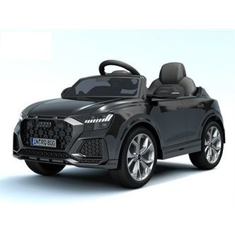 Audi RSQ8 sort, 12V, med gummihjul