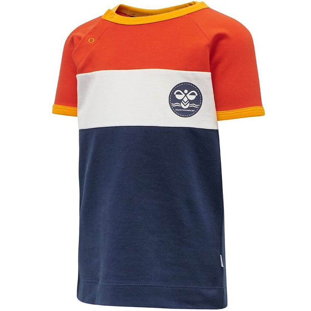 Hummel T-shirt - hmlAnton - OrangeNavy