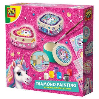 SES Creative Diamantmosaik - Smykkeskrin med Enhjørning