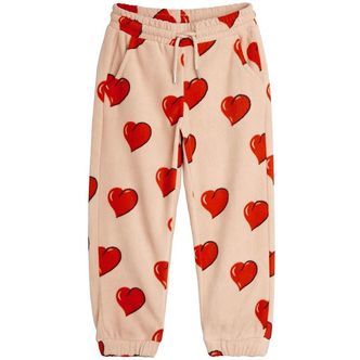 Mini Rodini Bukser - Hearts Fleece - Beige