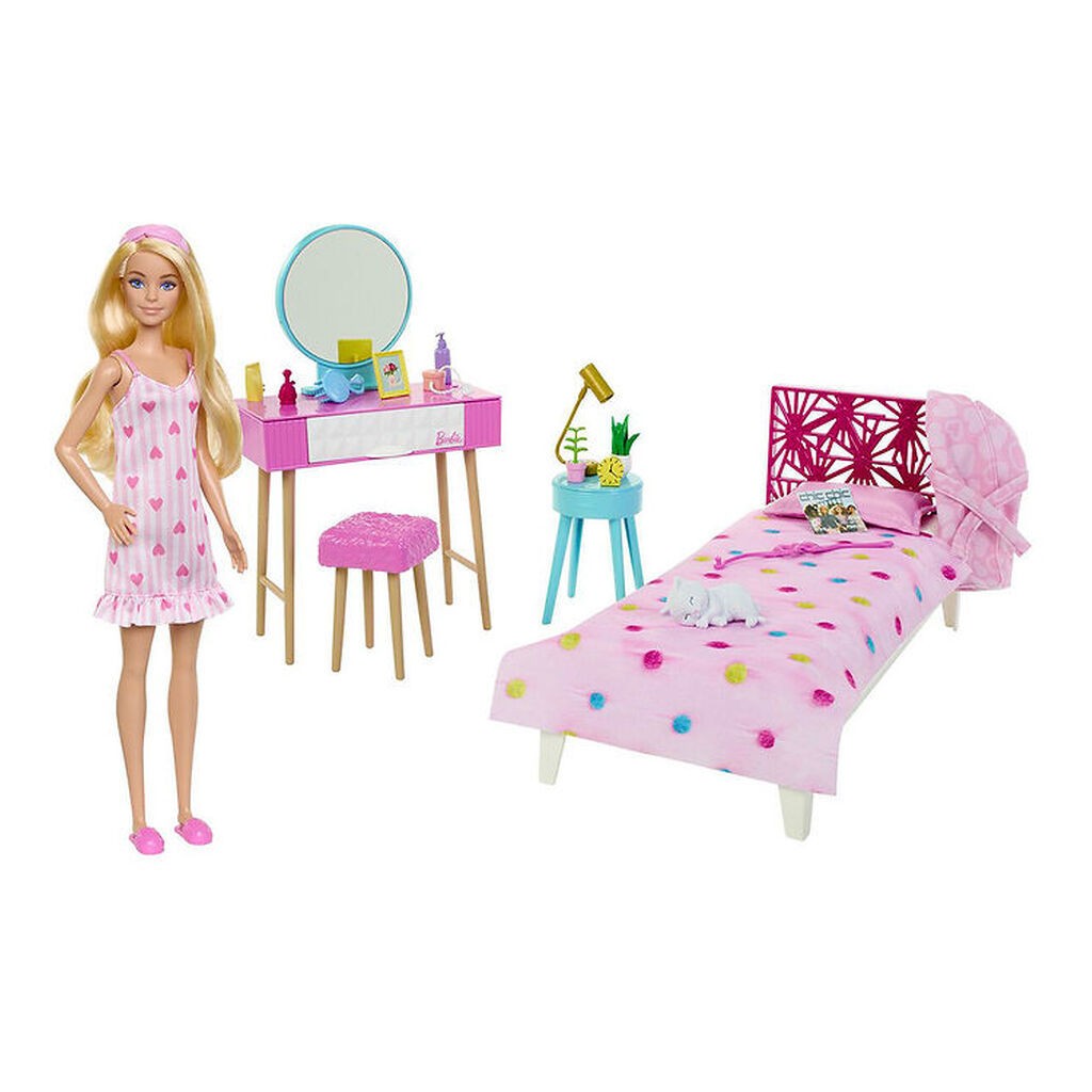 Barbie Dukke m. Tilbehør - 30 cm - Soveværelse