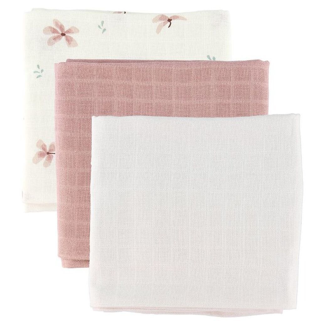 Cam Cam Stofbleer - 72x72 - 3-pak - Windflower CremeDusty Rose