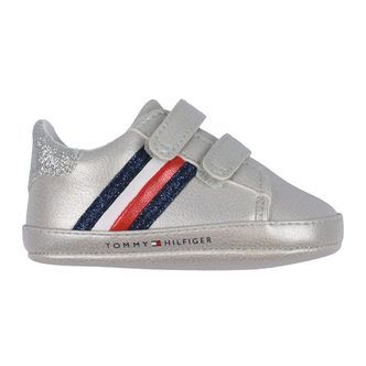 Tommy Hilfiger Hjemmesko - Stribes Velcro - Silver