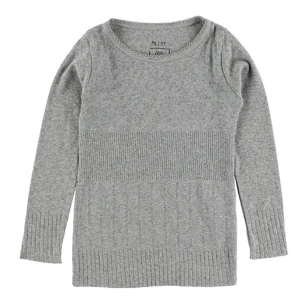 Noa Noa miniature Bluse - Gråmeleret m. Hulmønster