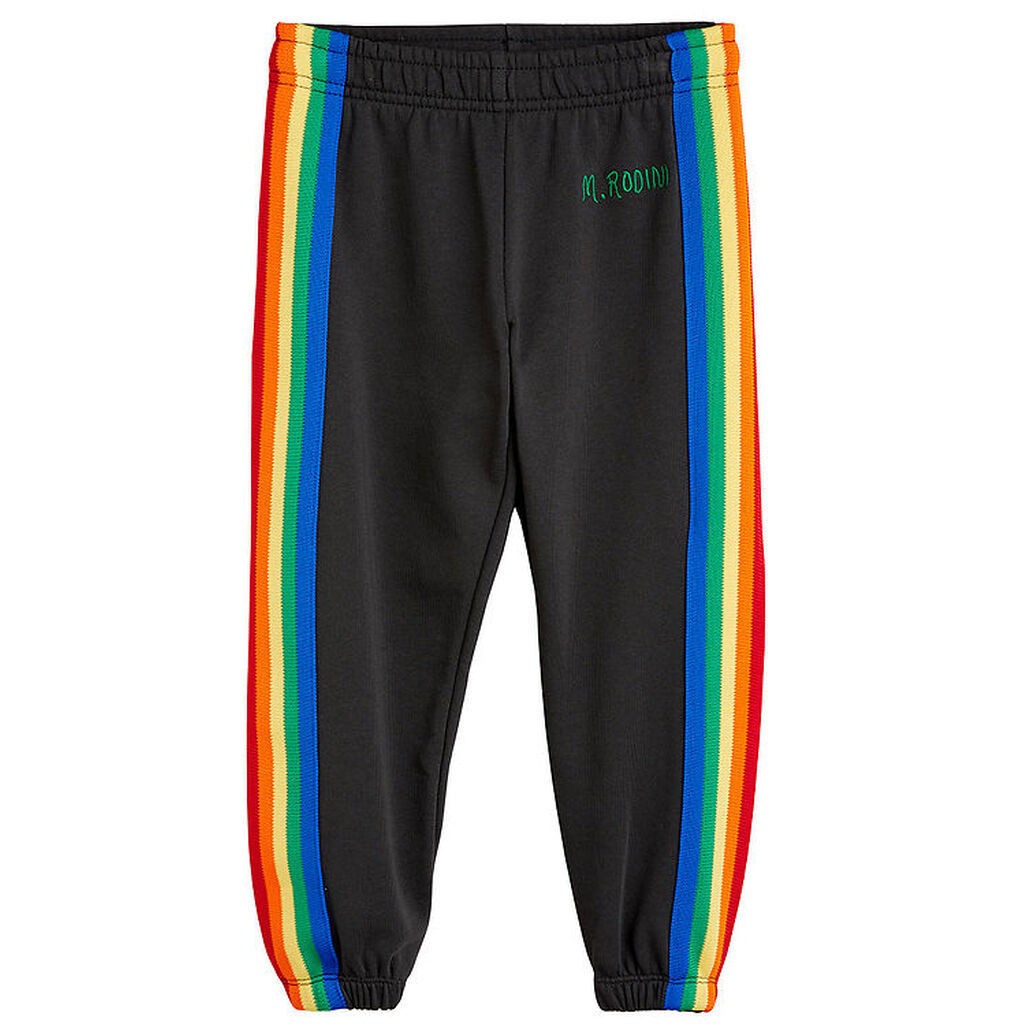 Mini Rodini Sweatpants - Rainbow Stripe - Sort