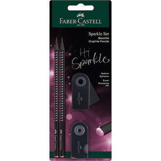 Faber-Castell Blyantsæt - Sparkle - 4 Dele - Black Edition - Mid