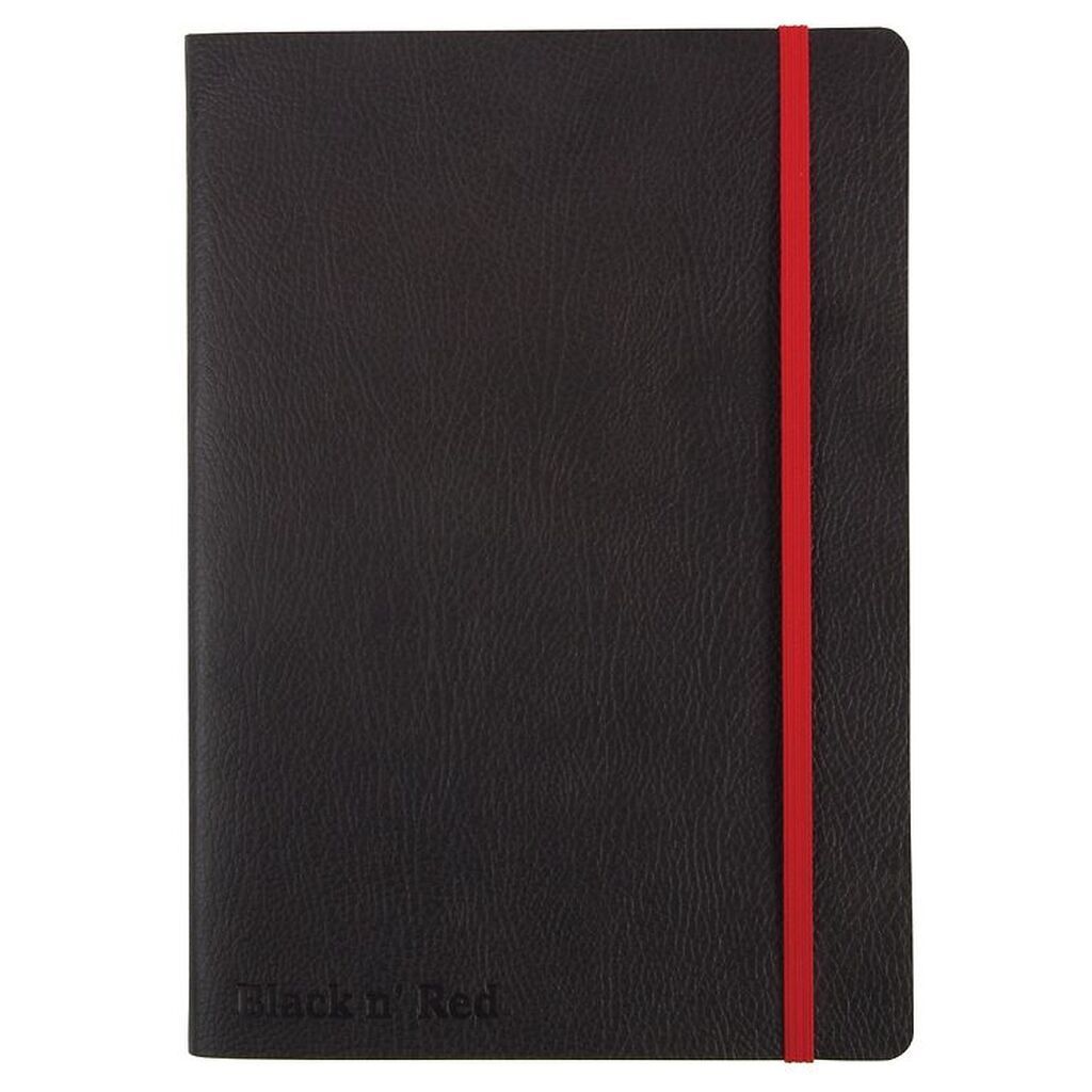 Oxford Notesbog - Soft Cover - Linieret - A5 - Sort/Rød