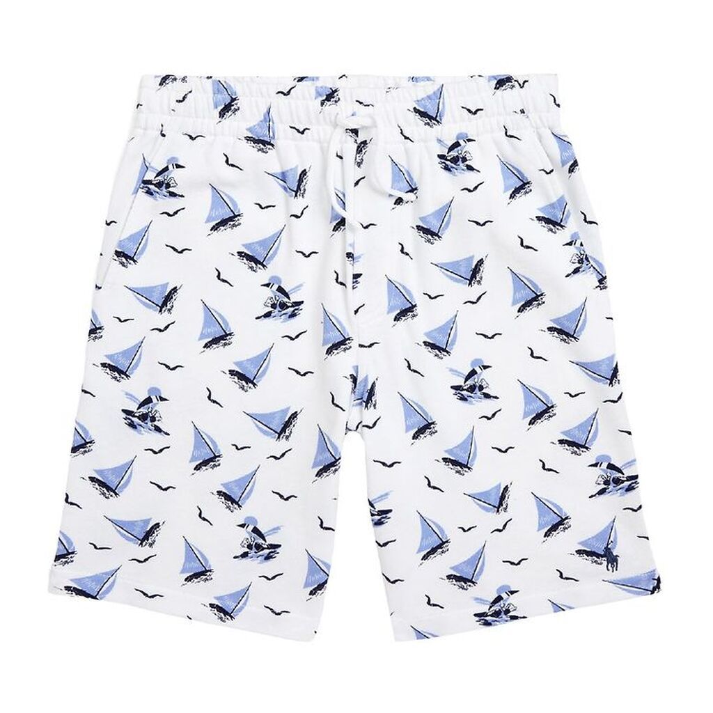 Polo Ralph Lauren Sweatshorts - Classics - HvidBlå m. Sejlskibe
