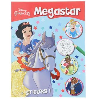 Megastar Malebog m. Klistermærker - 208 Sider - Disney Prinsesse