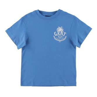 GANT T-Shirt - Oversized - Day Blue m. Palme Print