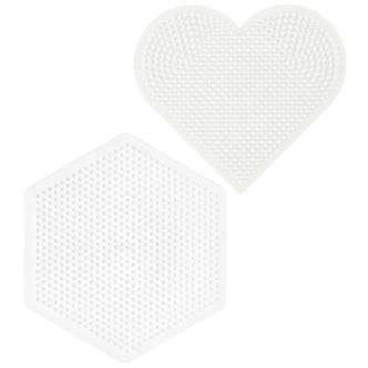 Hama Midi Perleplader - 2-pak - Hjerte & Sekskant