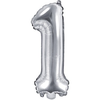 Tal ballon 1 sølv 35 cm