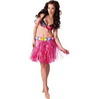 Hawaii skørt pink, 45 cm