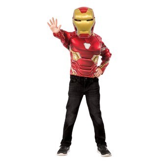 Iron Man AVENGERS INFINITY WAR Muskuløs overkrop med maske, 4-7 år