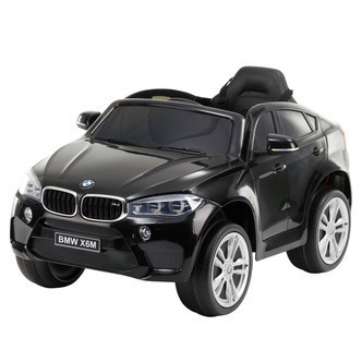 BMW X6 M elbil til børn 12v Sort m2.4G Remote  + Gummihjul