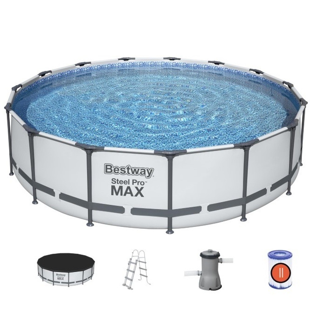 Bestway Steel Pro MAX Frame Pool 457 x 107 cm mpumpe, stige m.v.