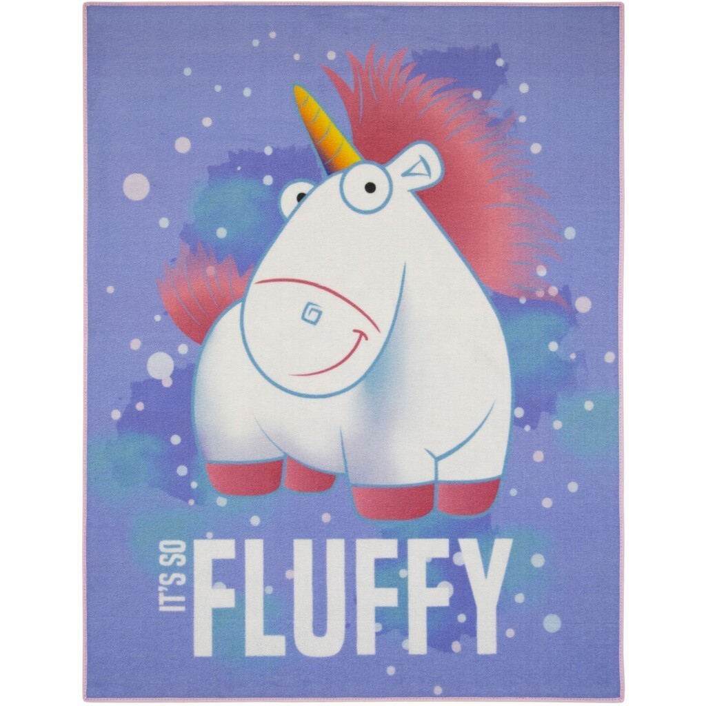 Minions Fluffy Unicorns De Luxe gulvtæppe til børn 95x125