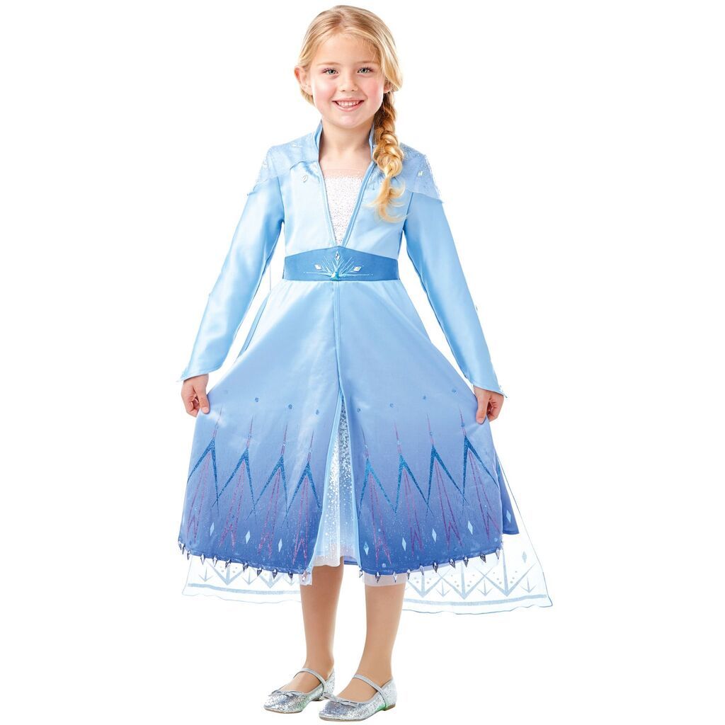Disney Frost 2 ELSA Premium Kjole Udklædningstøj (3-10 år)(Str. 140/9-10)
