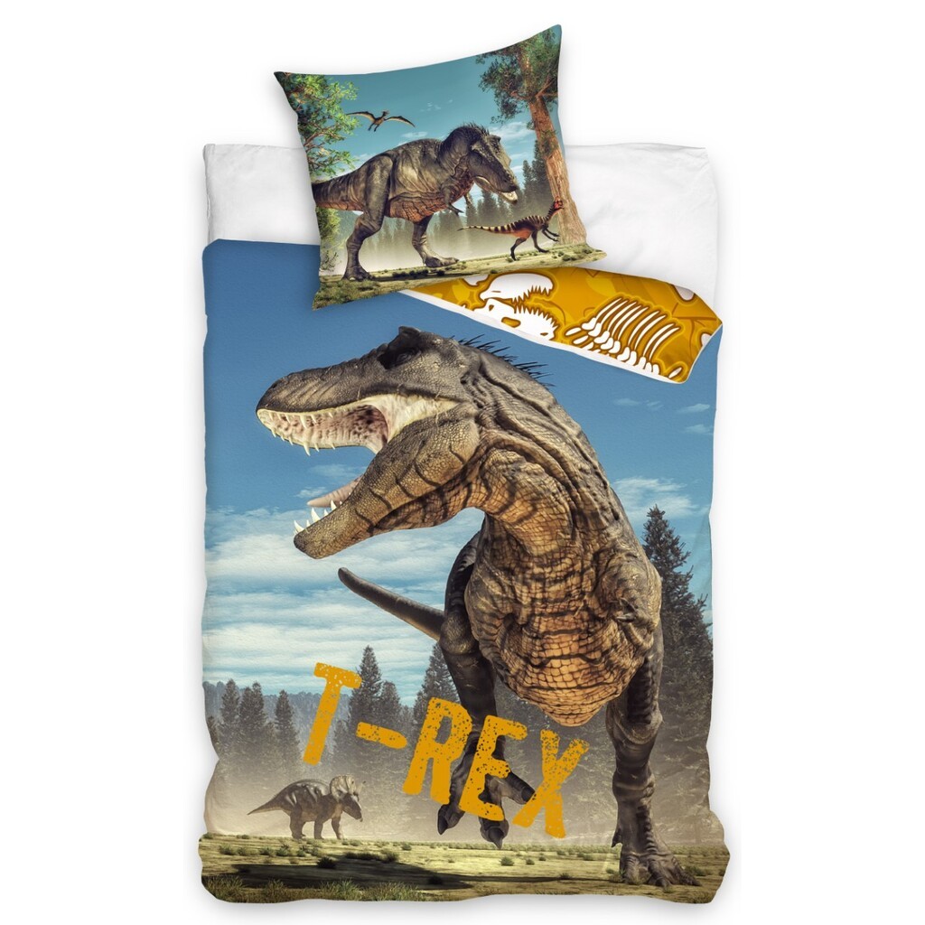 Dinosaur T-REX Sengetøj 135 x 200, 100 procent bomuld