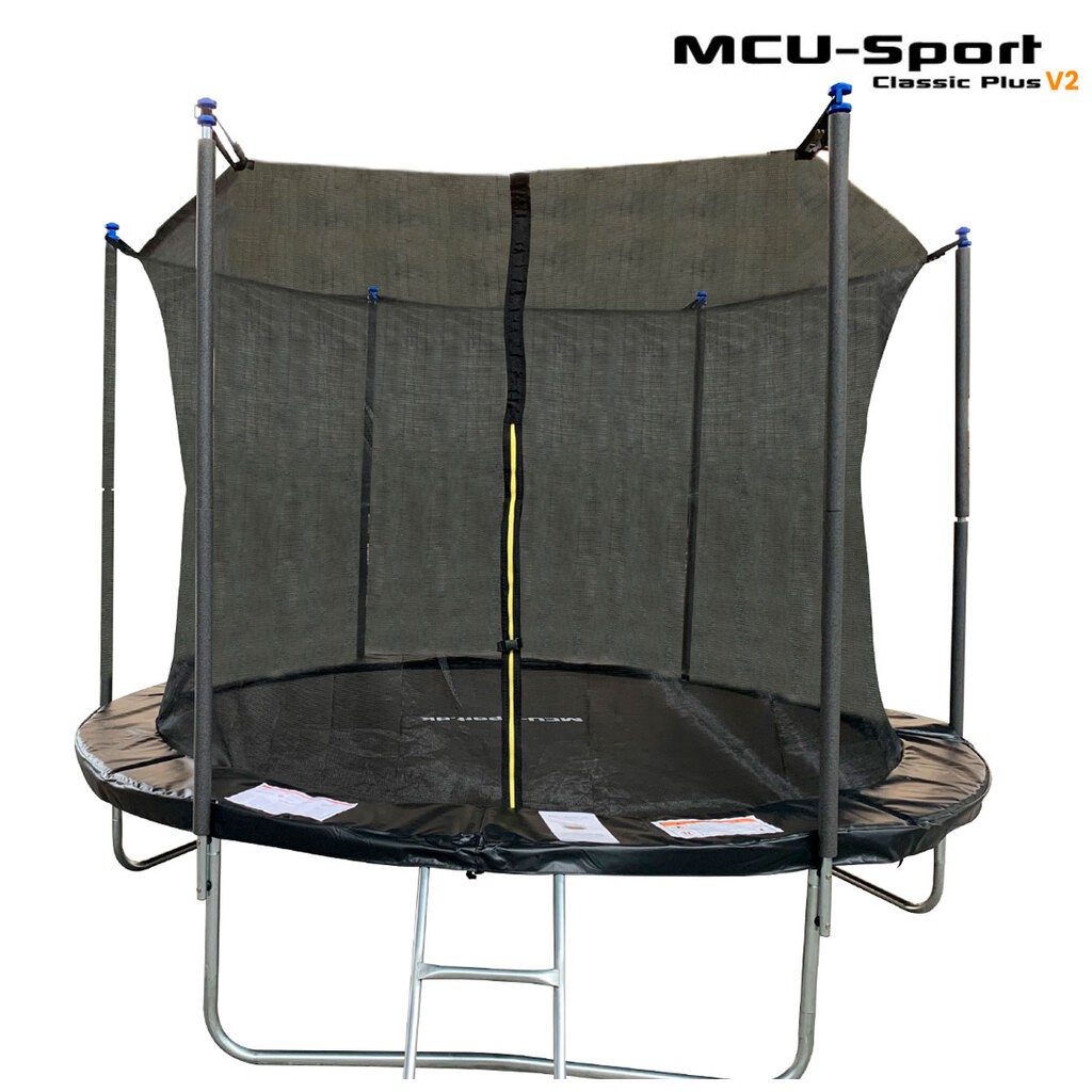 MCU-Sport Classic Plus V2  3,05M Trampolin + Sikkerhedsnet + Stige Sort