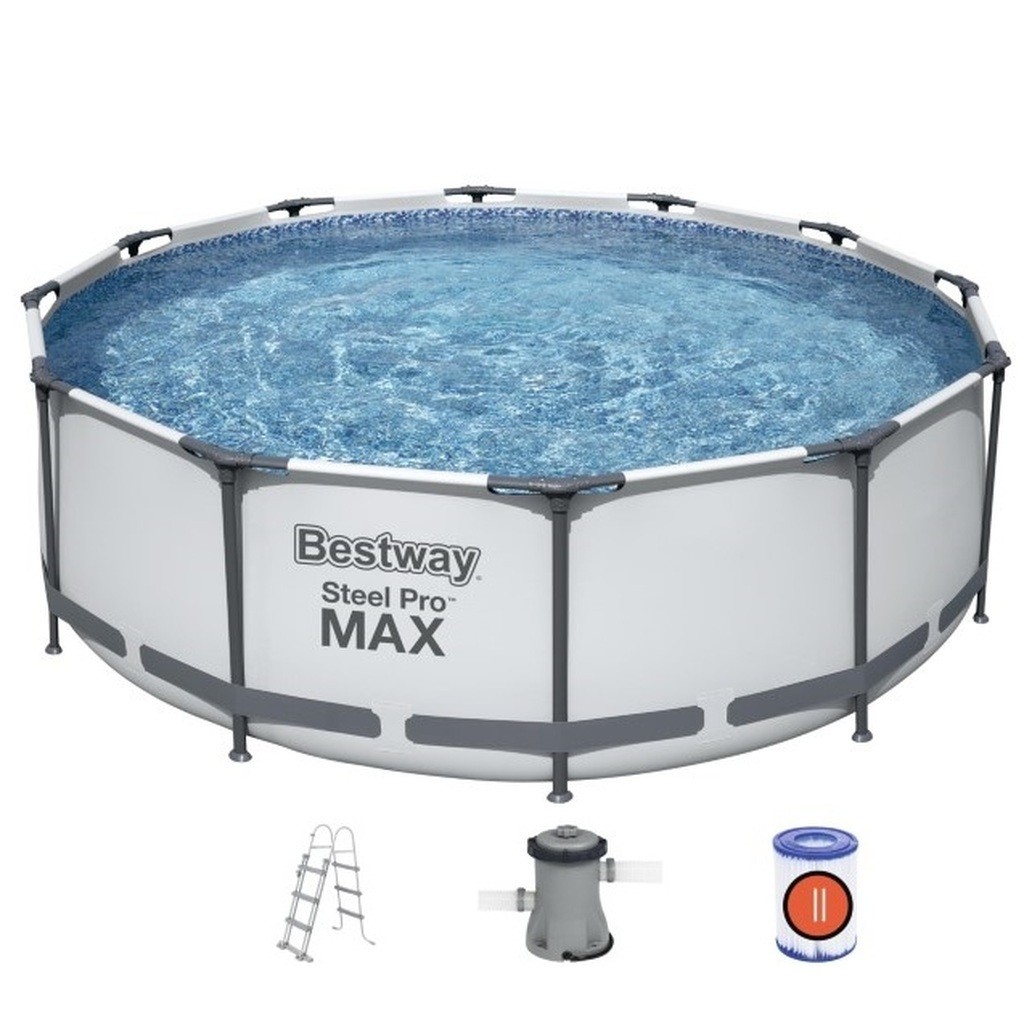 Bestway Steel Pro MAX Frame Pool 366 x 100cm mfilter pumpe, stige