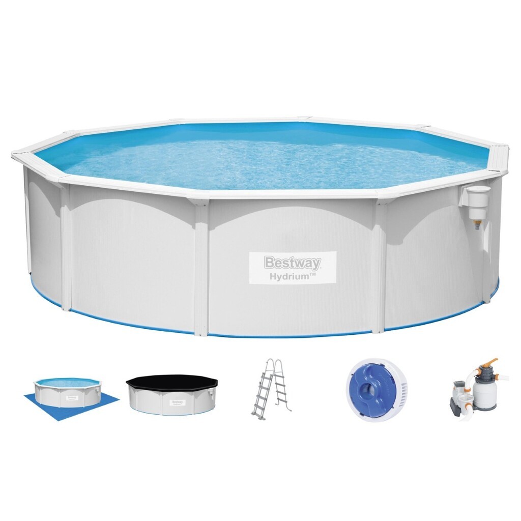 Bestway Hydrium 460 x 120 cm stål pool msandfilter, stige mv