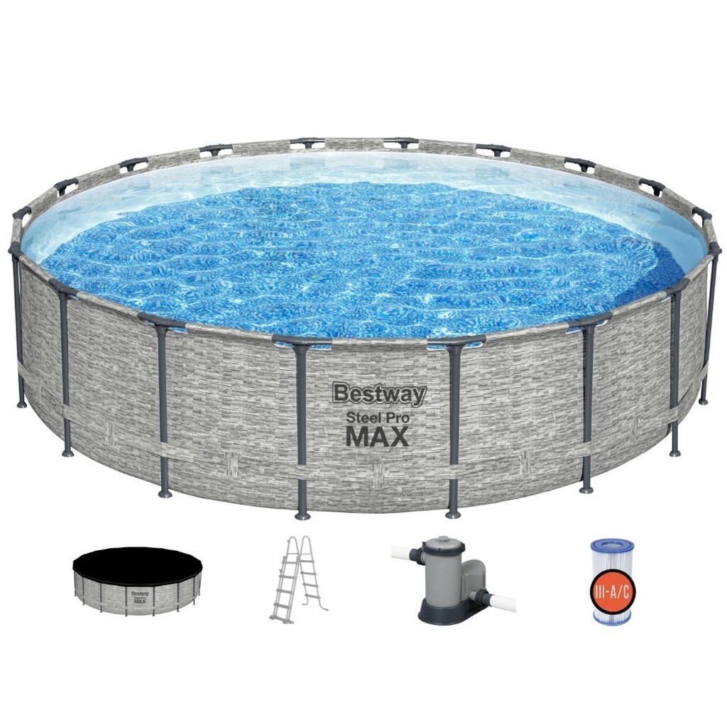 Bestway Steel Pro Max Frame Pool 549 x 122cm mpumpe, stige - Ny Model