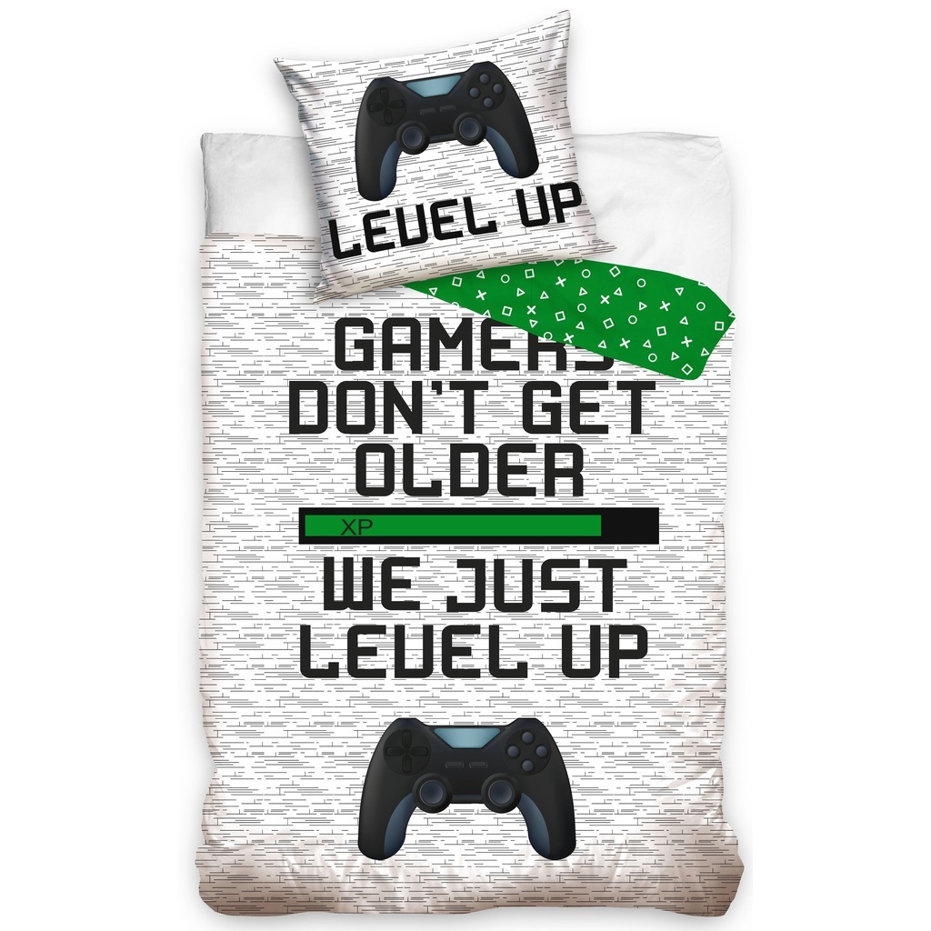 Gamer Sengetøj Level up - 100 procent bomuld