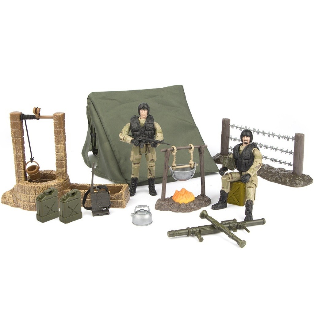 World Peacekeepers 1:18 Militær Stor Camp inkl. 2 actionfigurer