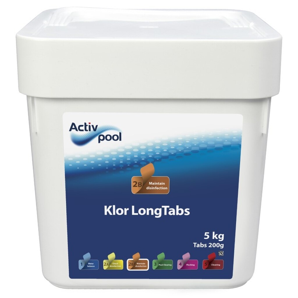 ActivPool Klor LongTabs 200g 5kg, Langsomklor