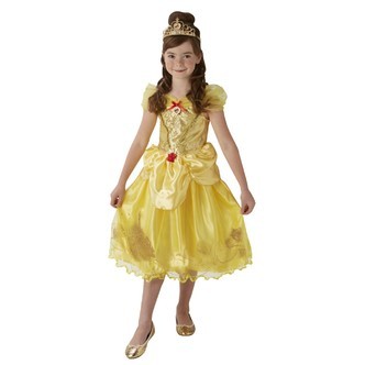 Disney Prinsesse Belle Deluxe Kjole Udklædningstøj (3-9 år)(Str. 116/M)