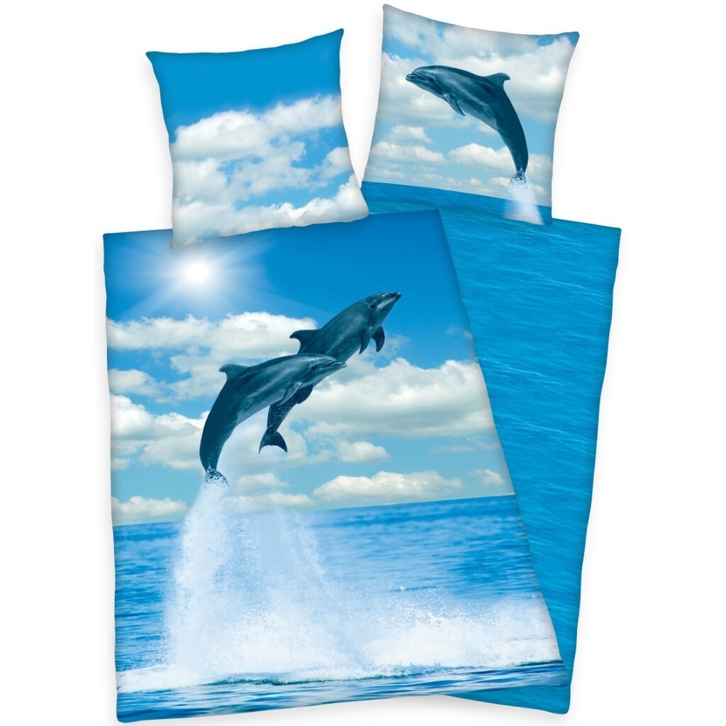 Delfiner 2-1 Sengetøj - 100 procent bomuld