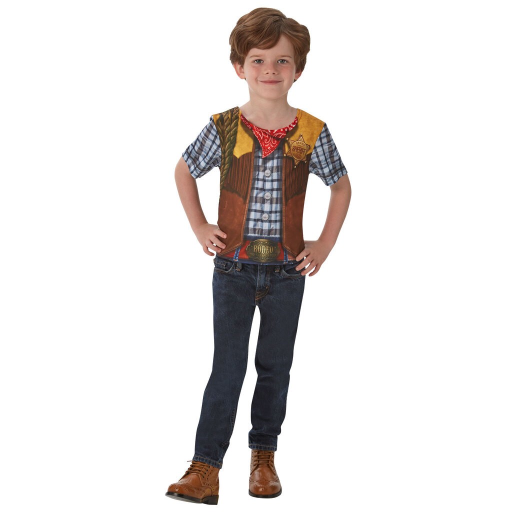 Cowboy T-Shirt udklædningstøj til børn(Str. 128/L)