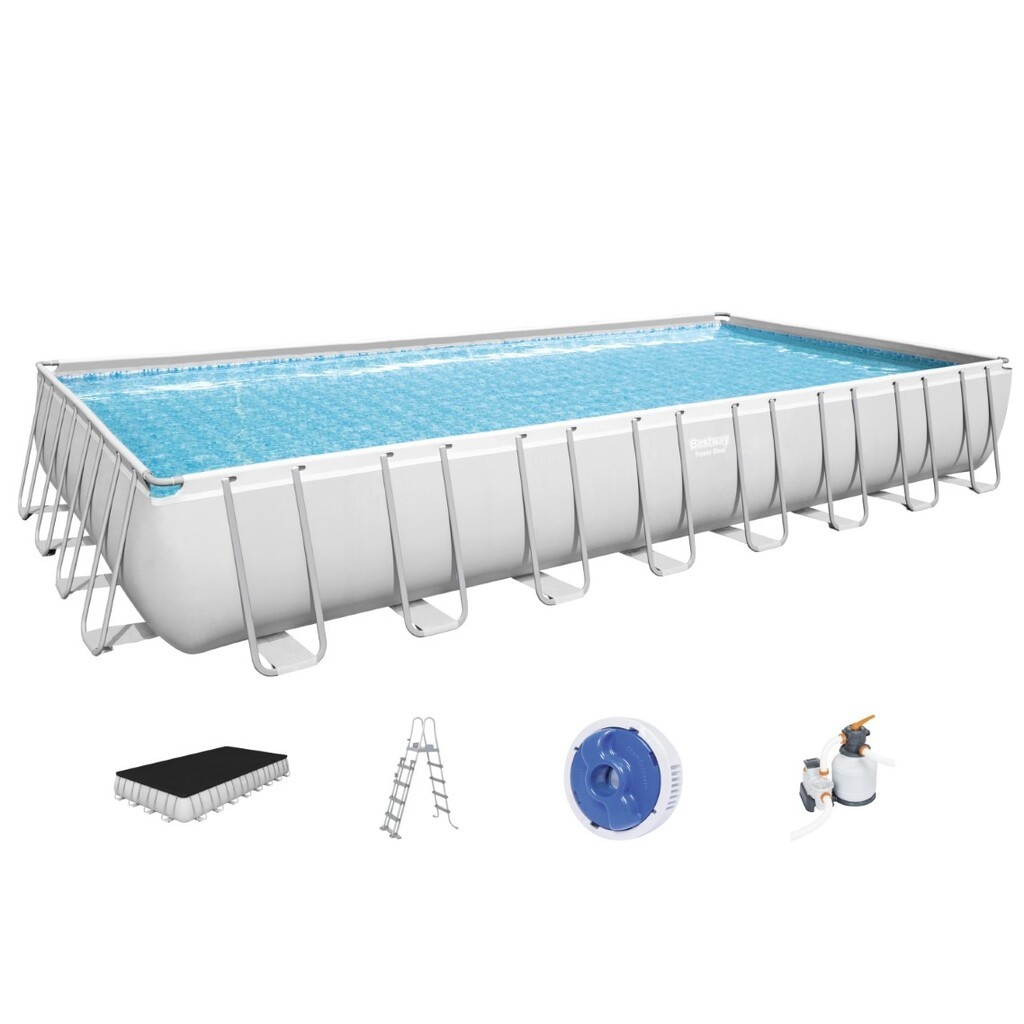 Bestway  Power Steel Rektangulær Pool 956 x 488 x 132 cm