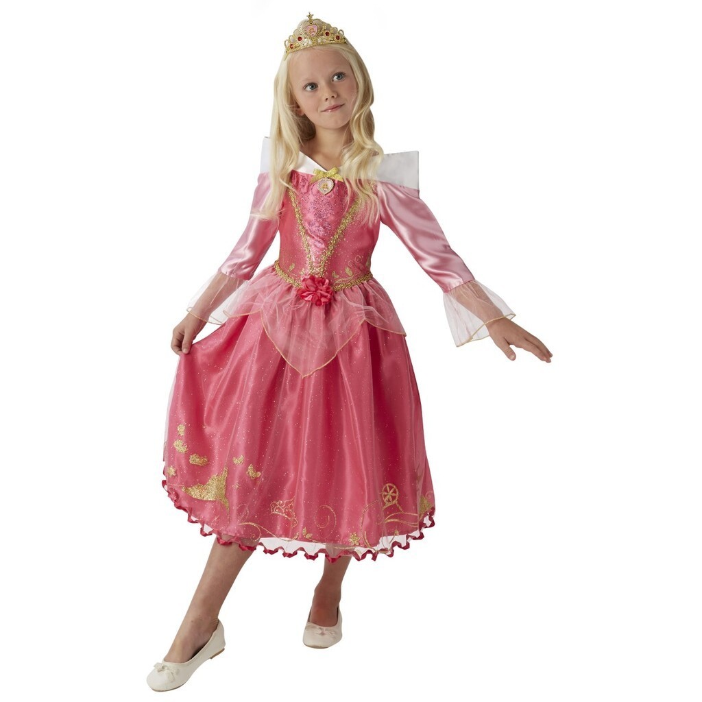 Disney Prinsesse Tornerose Deluxe Kjole Udklædningstøj (3-9 år)(Str. 104/S)