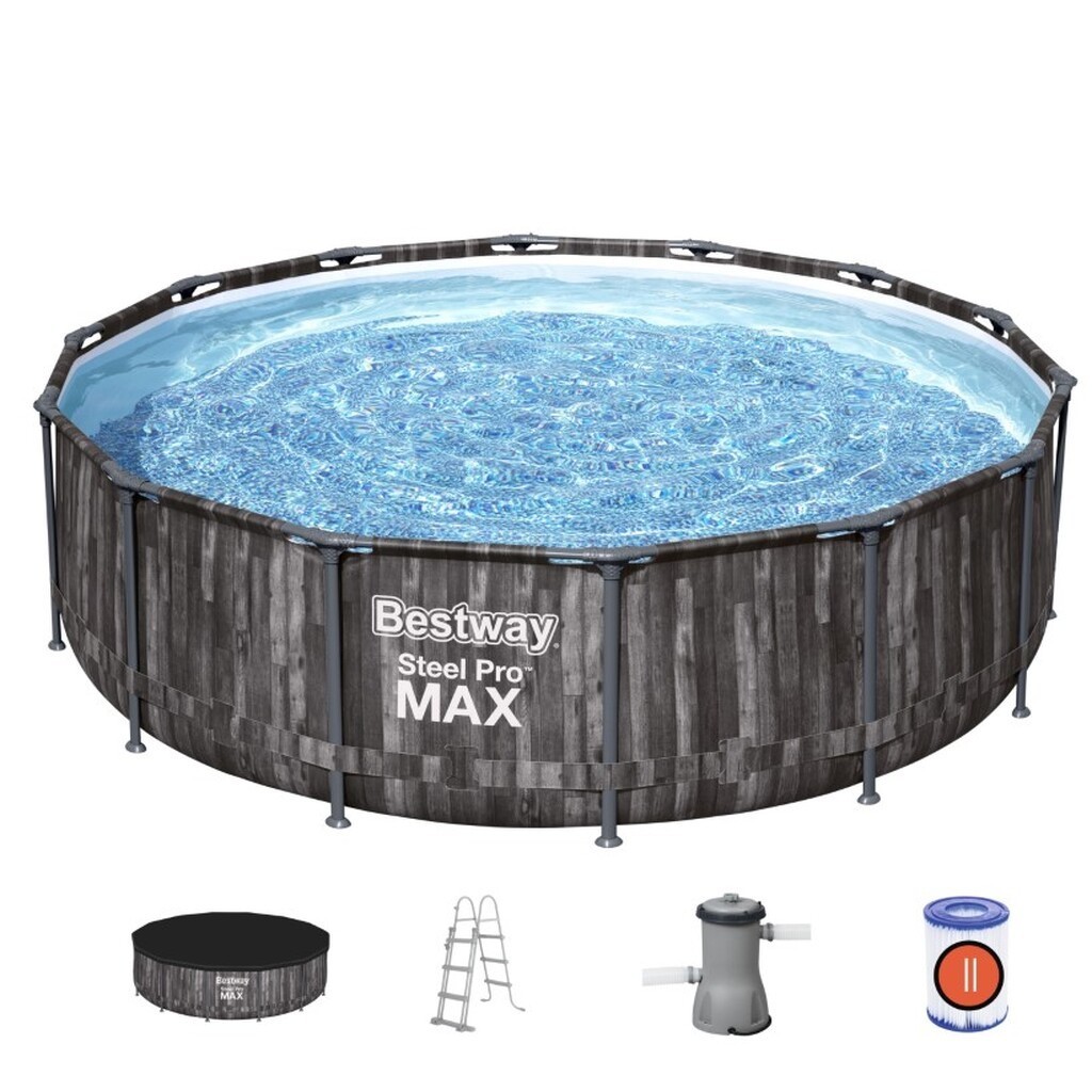 Bestway Steel Pro MAX Frame Pool 427 x 107cm m/pumpe,stige - Ny Model