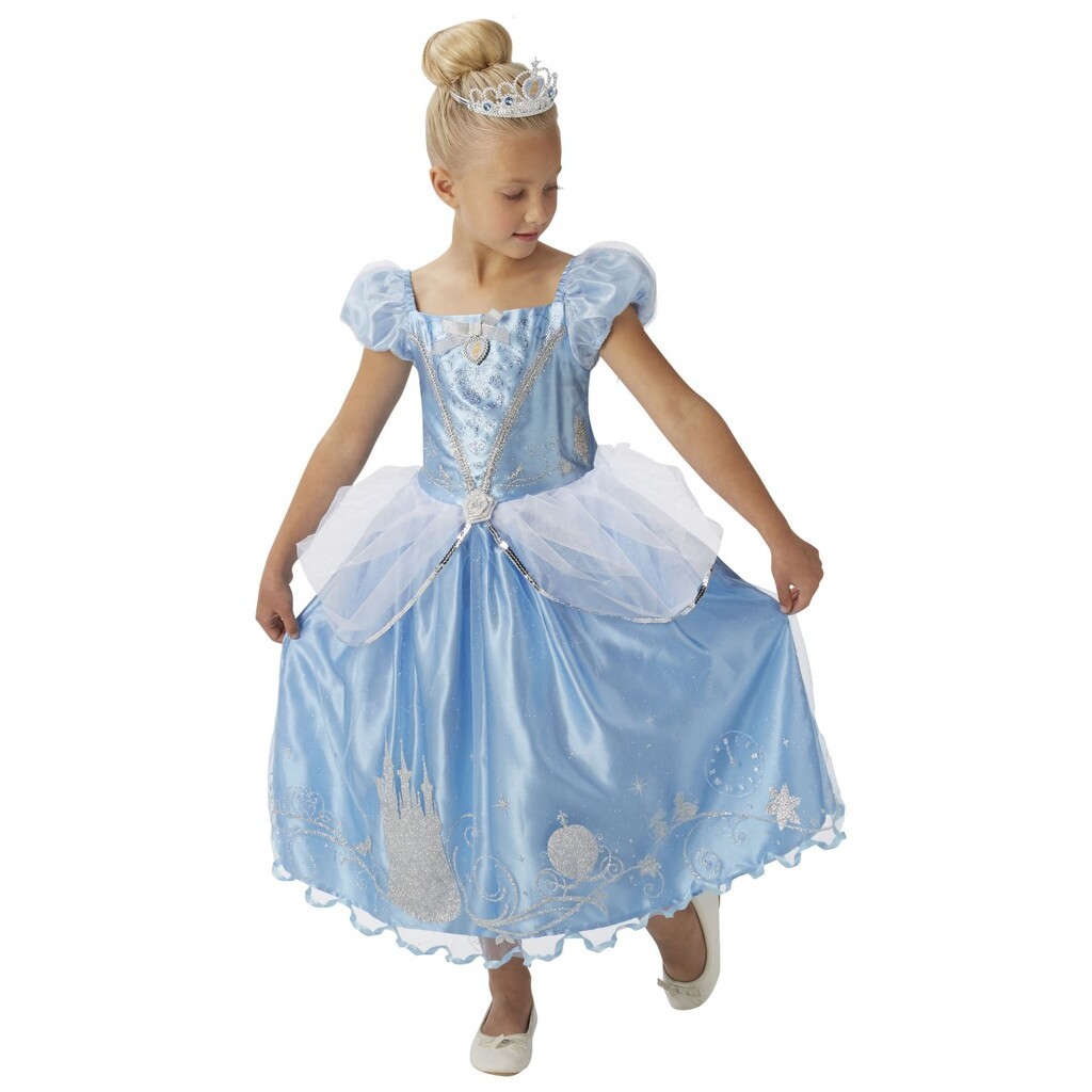 Disney Prinsesse Askepot Deluxe Kjole Udklædningstøj (3-9 år)(Str. 116/M)