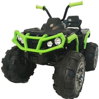 EL ATV Black til børn 12V med gummihjul. SortGrøn