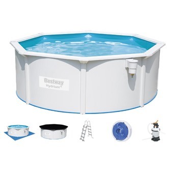 Bestway Hydrium 360 x 120 cm stål pool msandfilter, stige mv