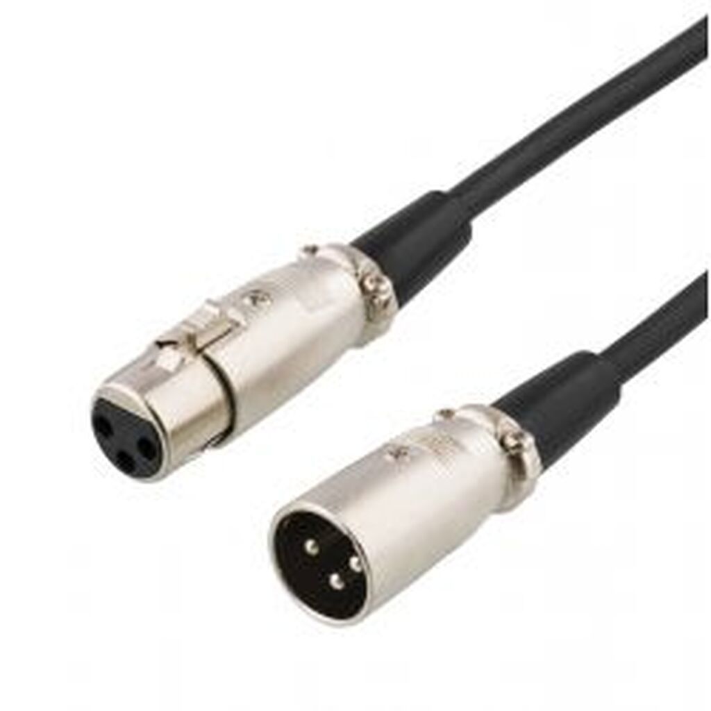 Deltaco Xlr Audio Cable, 3-pin Ma - 3-pin Fe, 7m, Black