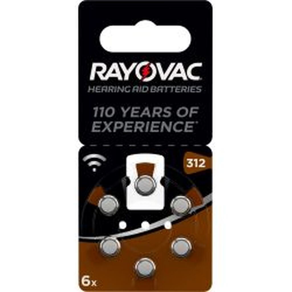 Varta Rayovac Hearing Aid Battery Size 312, Pr41, 6 Pack - Batteri