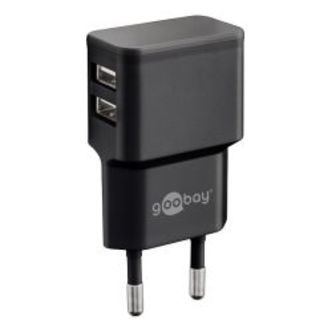 Goobay Dual Usb-a Charger 2.4 A 12w, Black - Oplader