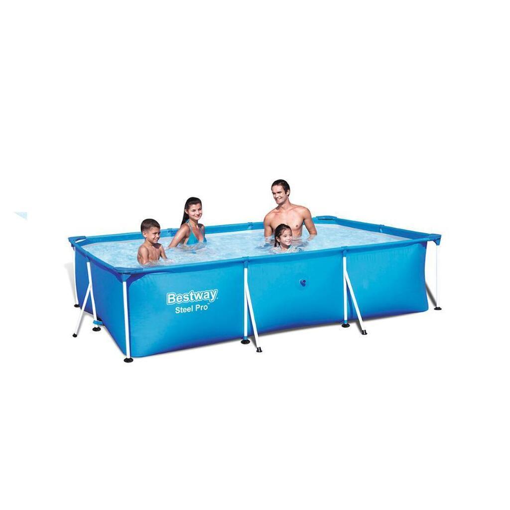 Pool 3300L - Rektangulær m metal ramme 300 x 201 x 66 cm fra Bestway