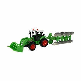 Traktor mplov og frontlæsser - grøn eller rød fra Farmworld - Rød