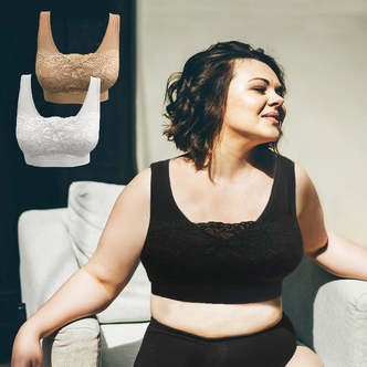 Comfort Bra - pakke med 3 stk. (BH med blonder) - 3 hvide  XL