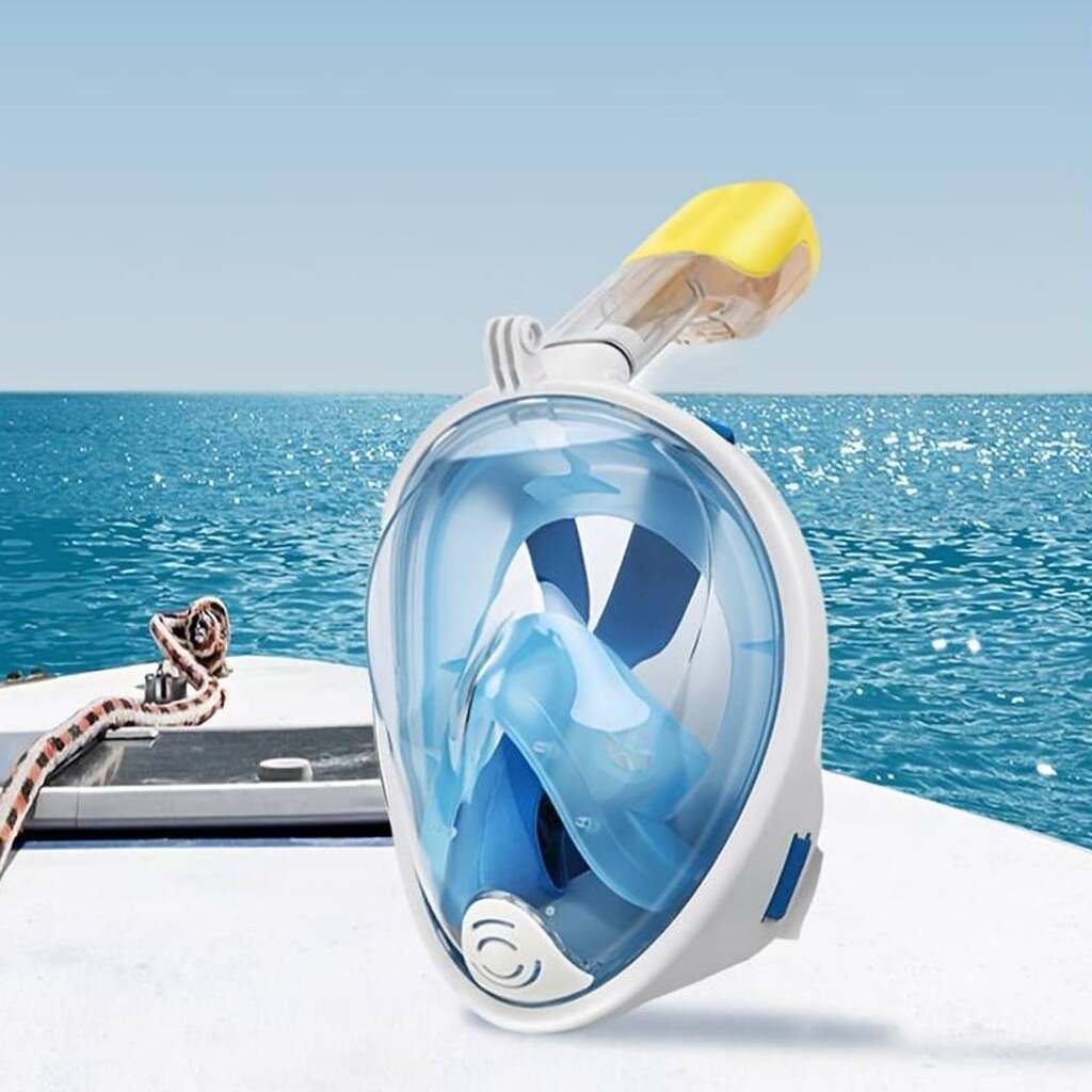 Snorkelmaske til børn og voksne med snorkel og 180 graders udsigt - Grøn  LXL