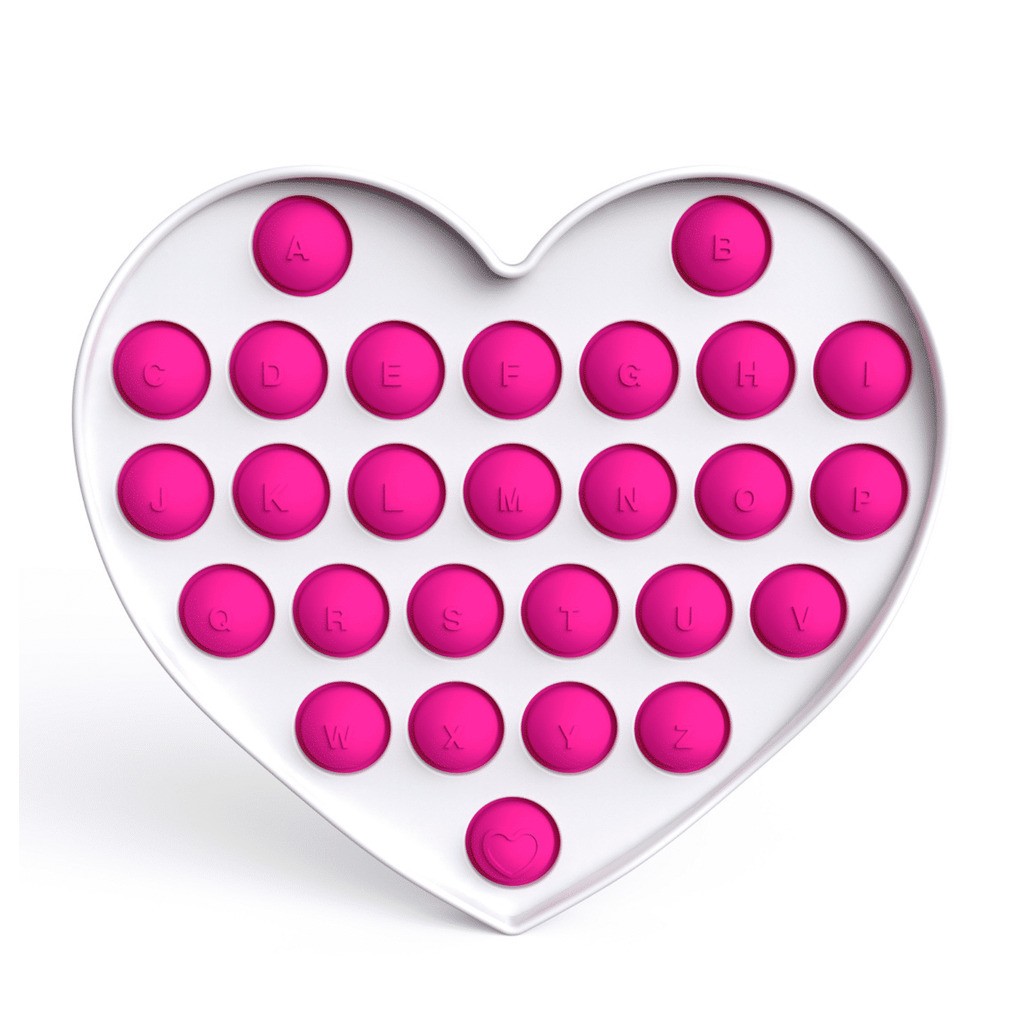 Fidget Toys - Pop It Bubbles - Hjerte (flere farver)